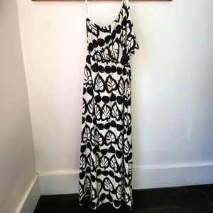 Frock! By Tracy Reese silk one shouldered maxi dress